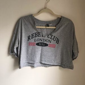 🌞Grunge Rebel Club London cropped tee